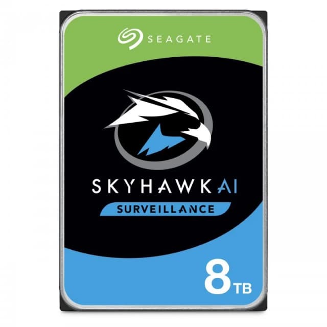Detalle de Seagate Skyhawk AI 8TB 3,5" SATA 3: disco duro para videovigilancia con IA