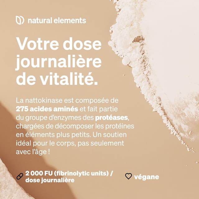 Detalle de Nattokinase 100 mg – 180 gélules (20 000 FU/g) d’origine natto, véganes, sans OGM