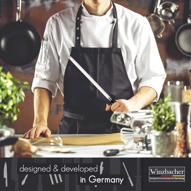 Detalle de Winzbacher affilacoltelli professionale da 39 cm con acciaio speciale temprato e impugnatura Soft Touch