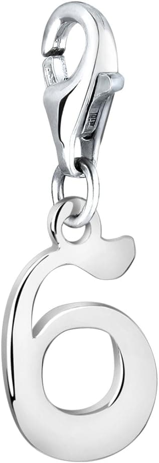 Detalle de Nenalina Zahl 6 Geburtstag Karabiner Charm-Anhänger aus 925 Sterling Silber (713261-000) für Bettelarmband