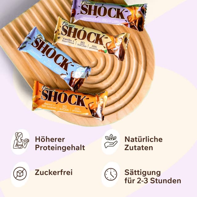 Thumbnail 4 de FitnesSHOCK Proteinriegel Set Mix Box 24 Stück