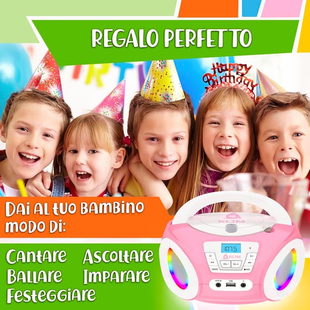 Thumbnail 5 de KLIM Candy Kids lettore CD portatile rosa