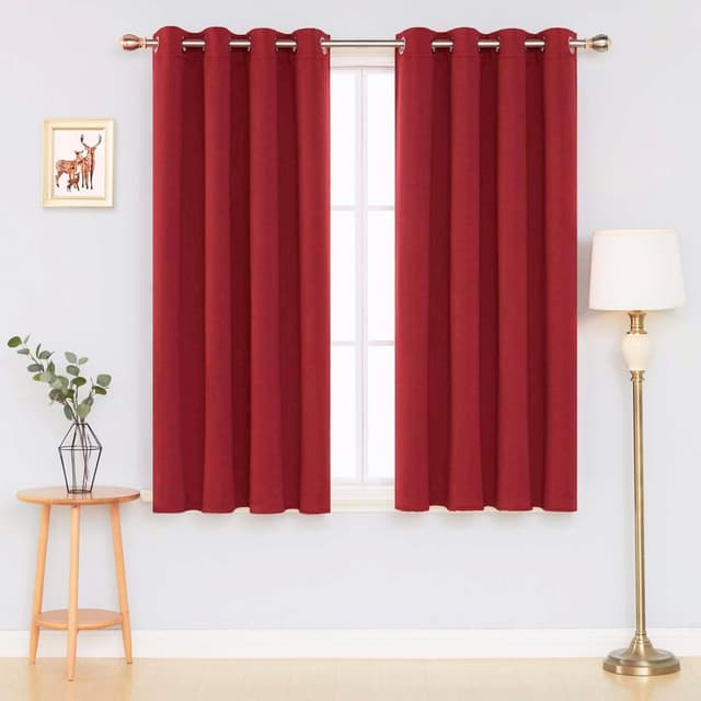Thumbnail 1 de Thermal Insulated Blackout Curtains 90 x 72 Red