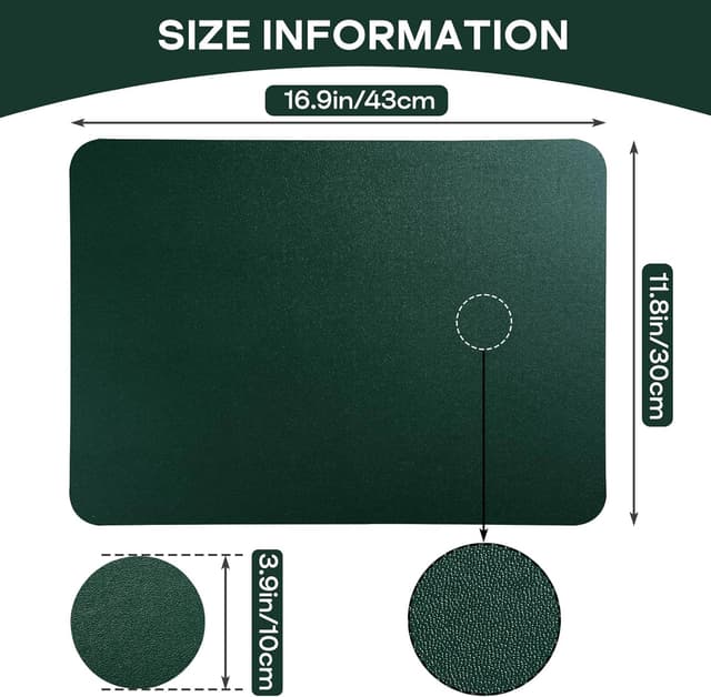 Detalle de APLKER Tischset Lederoptik im 6er Set – abwaschbar, doppelseitig, hitzebeständig (Grün)