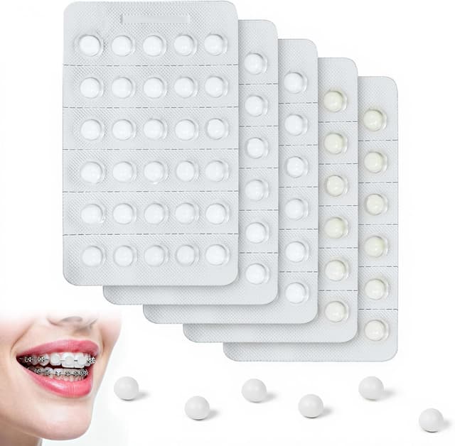 Detalle de AUYAO cera ortodontica in strisce (5 pezzi, gusti misti) per proteggere la bocca e ridurre le abrasioni con apparecchio