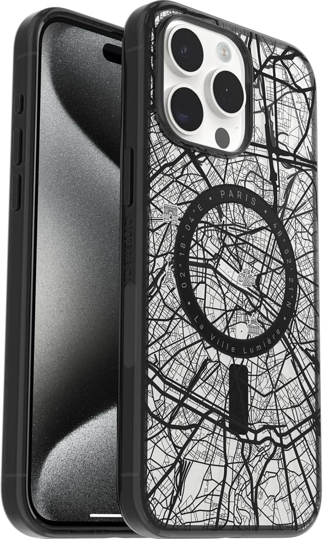 Detalle de OtterBox Clear Case con MagSafe per iPhone 15 Pro Max: ultra sottile e protettiva