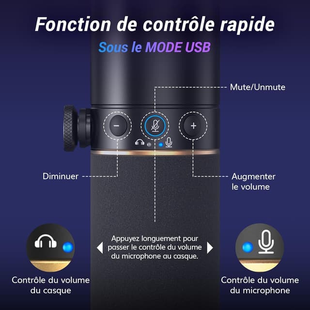 Detalle de TONOR TD520S micro gaming USB XLR