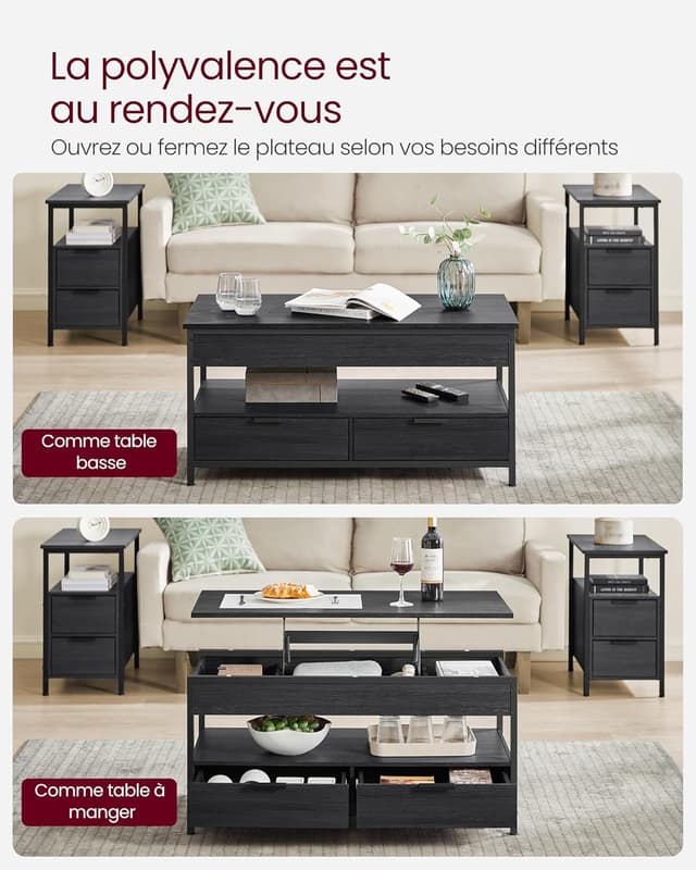 Thumbnail 3 de VASAGLE LCT209K02 table basse 63 cm 🛋