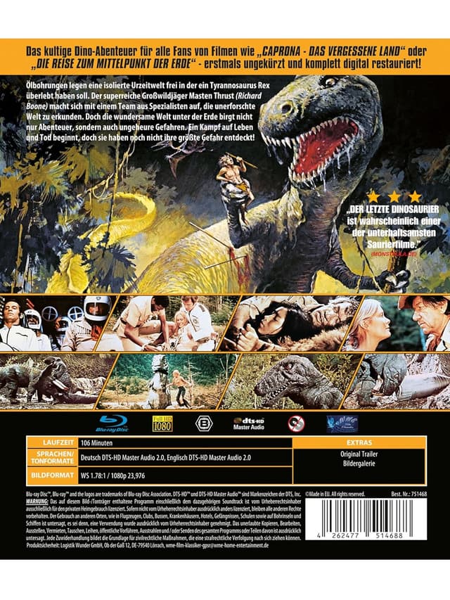 Detalle 2 de WME Film Klassiker: Der letzte Dinosaurier – restaurierte Komplettfassung als Sammler-Edition mit Artwork & Wendecover