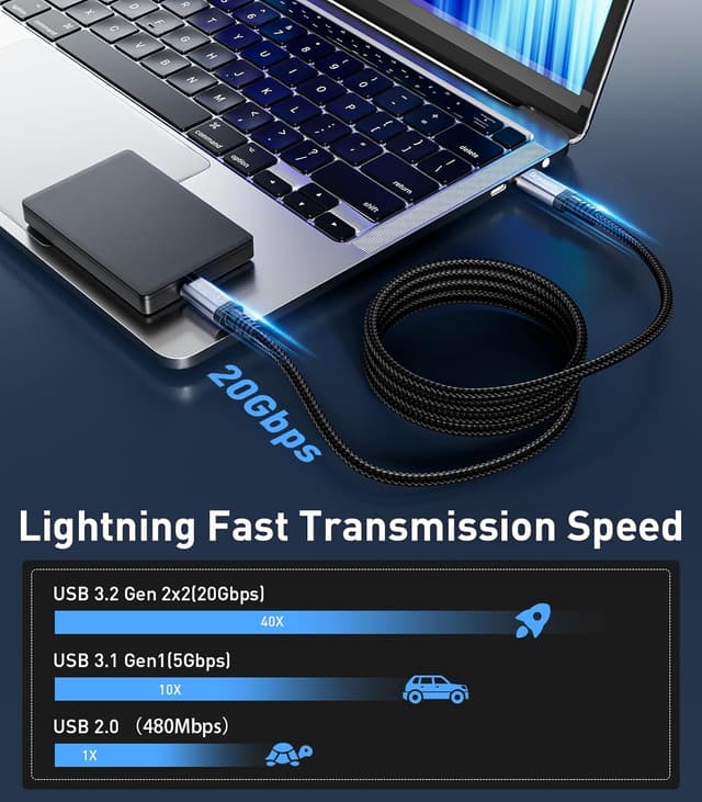 Detalle 2 de Dreaazhi USB C Kabel 1 m 🔌