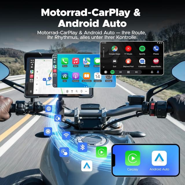 Thumbnail 1 de Volam Pantalla CarPlay 7 pulgadas para moto