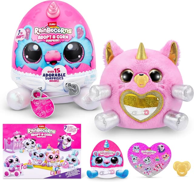 Detalle de Rainbocorns Adopt-A-Corn Kitten – peluche 23,5 cm avec plus de 15 surprises