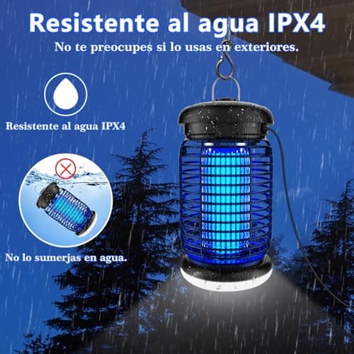 Detalle de seenlast Lámpara antimosquitos eléctrica 15W UV 4200V con LED, IPX4 (80–140 m²)