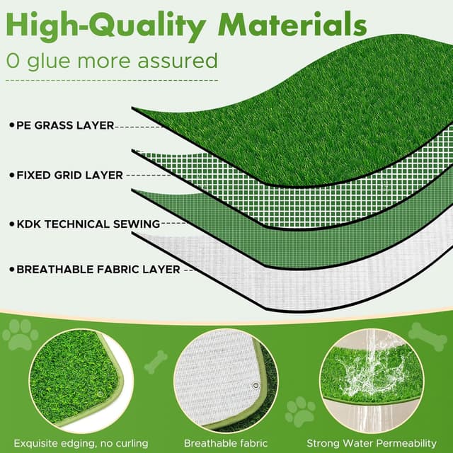 Detalle de SSRIVER 90x60 cm 2-in-1 Pinkelmatte für Hunde