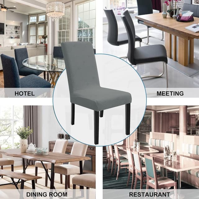 Detalle de Housse de chaise Ystyle 4 pièces, gris clair