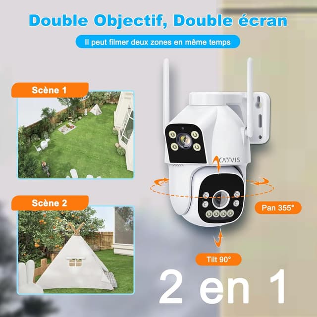 Detalle de CAYVIS 2MP Caméra IP WiFi extérieure PTZ