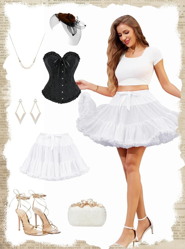 Detalle de Wikoan Jupon sous robe années 50 A-line en tulle (polyester) pour look rockabilly, mariage et soirées