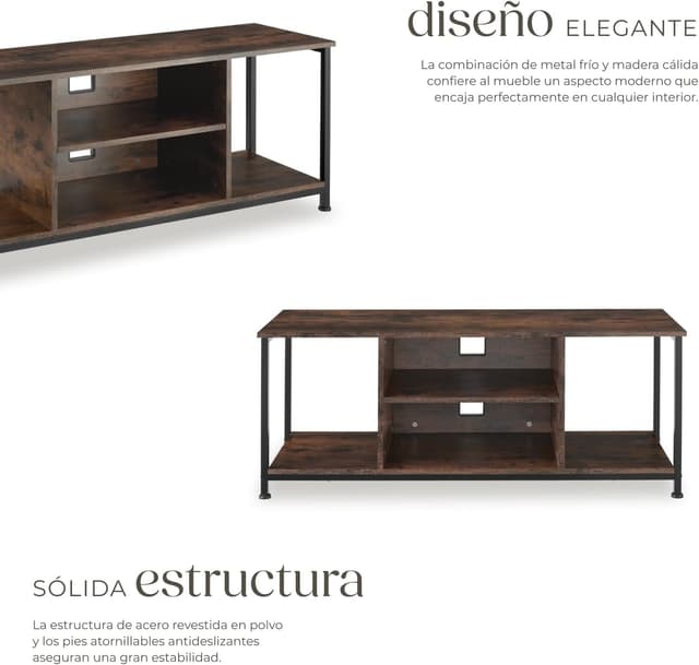 Thumbnail 2 de tectake Mueble TV Salon Industrial 120x40x50