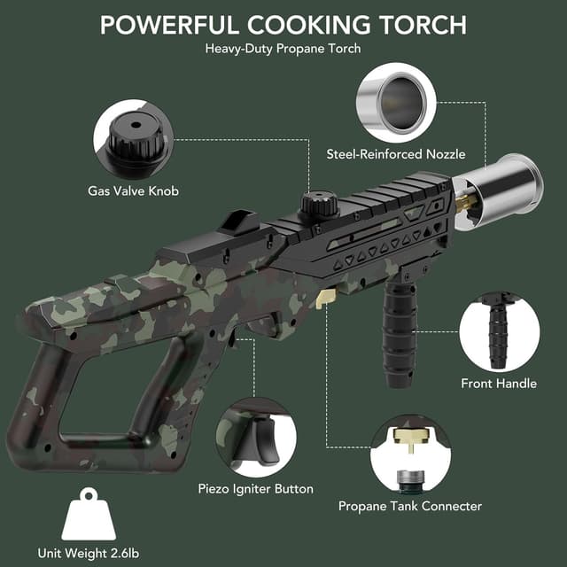 Thumbnail 4 de Sondiko Powerful Cooking Propane Torch Gun 1800℃