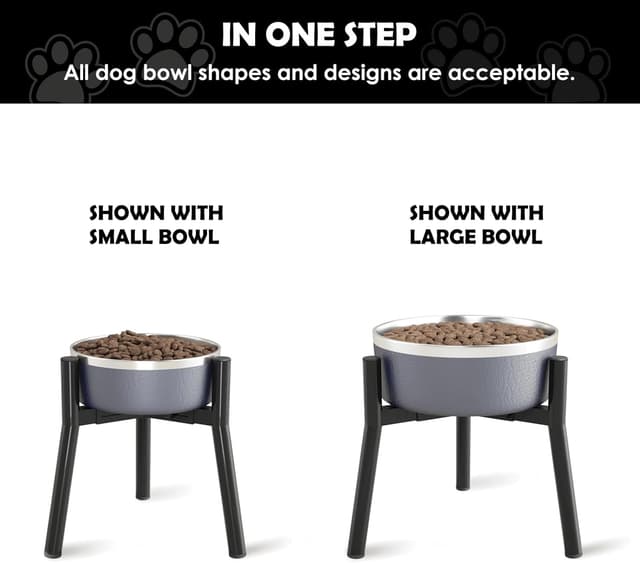 Detalle de Supporto per ciotole per cani di taglia grande con larghezza regolabile (metallo) – ciotola rialzata per ciotole da 17,5 a 27 cm