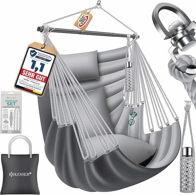 Detalle de KESSER® Haiti Haiti - Silla colgante resistente y ajustable 🪢