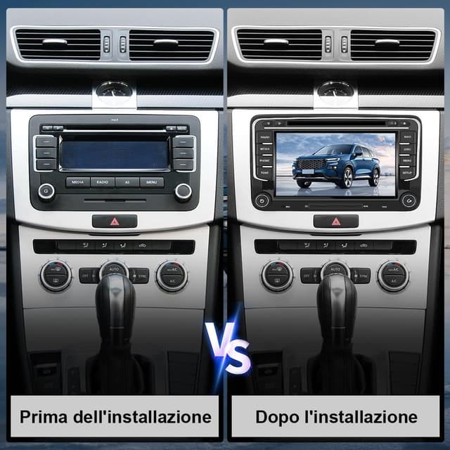 Detalle 2 de Hexinex autoradio 2 DIN Android 7" 4G con CarPlay/Android Auto, 4+64GB e GPS per VW Golf 5/6, Polo, Passat e altri