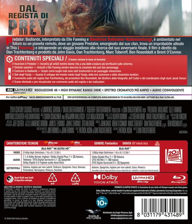 Thumbnail 1 de Eagle Pictures Predator: Badlands 4K