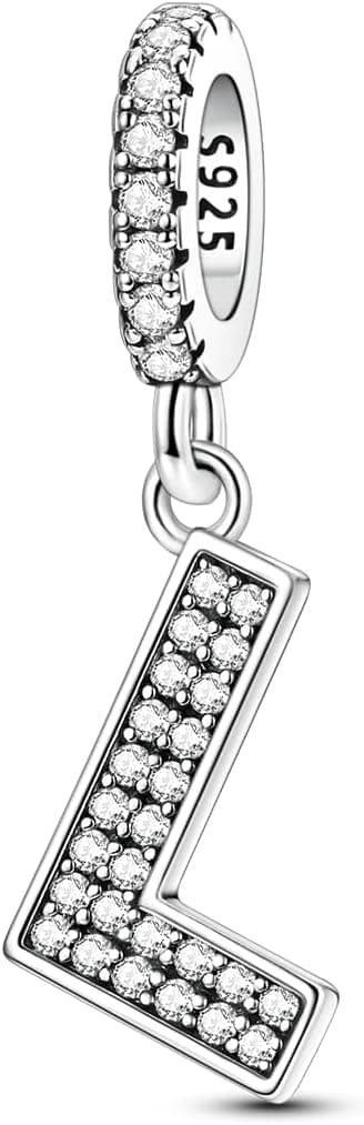 Detalle 2 de QIKAOLA ciondolo charms in argento Sterling 925 lettera (A–Z) per bracciali e collane stile Pandora