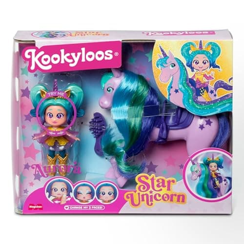 Thumbnail 4 de KOOKYLOOS Star Unicorn unicornio con pelo real y muñeca Aurora