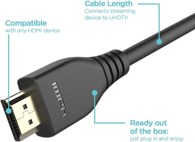 Detalle 2 de Keymox HDMI 2.1 8K Cable (10ft) — 48Gbps support for 4K@120Hz & 8K@60Hz