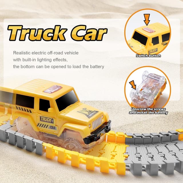 Detalle de Autorennbahn 264 Teile DIY Rennbahn für Kinder