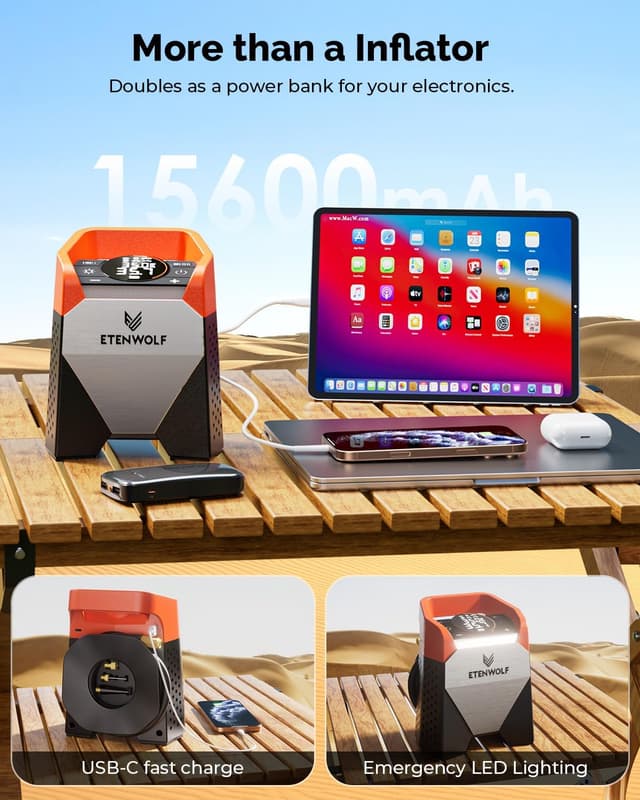 Detalle 2 de ETENWOLF Zephyr S5 160 PSI Tire Inflator