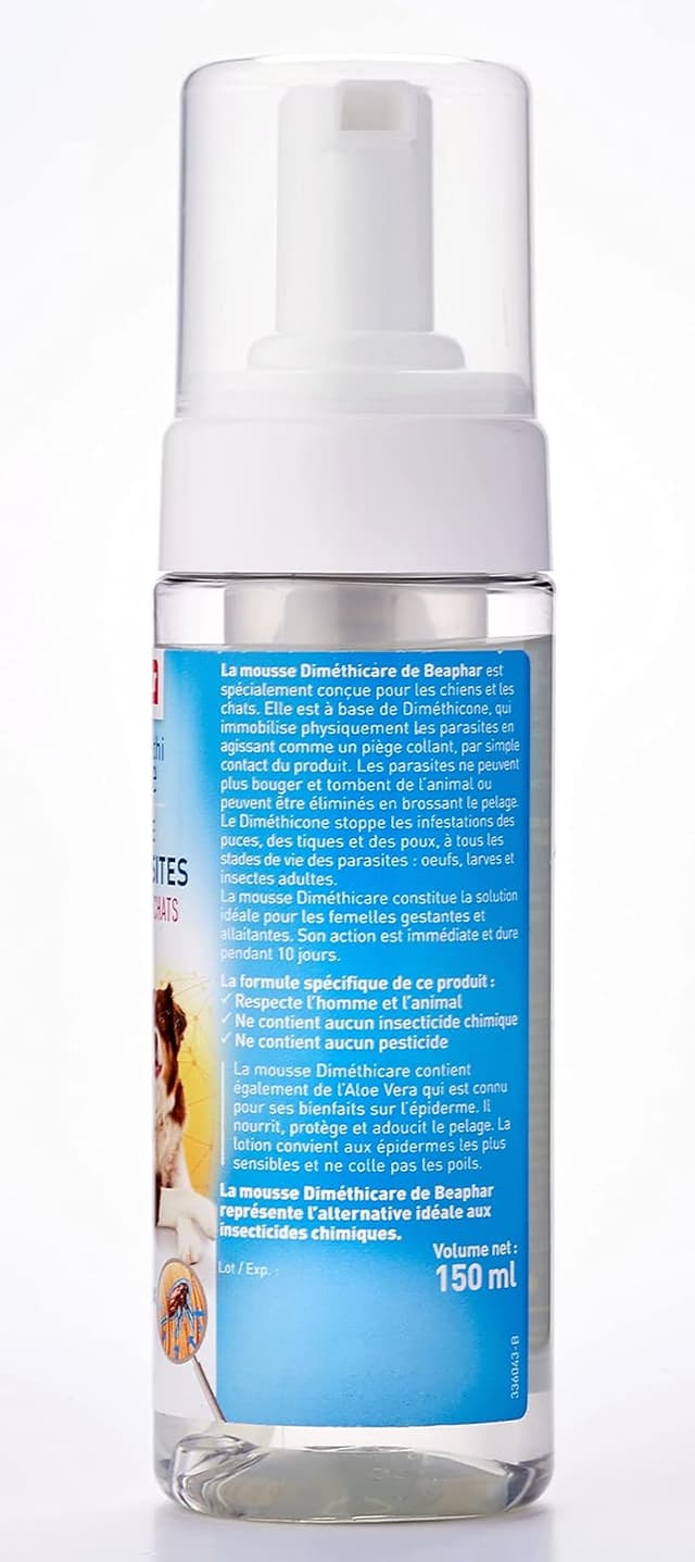 Detalle 2 de Beaphar DIMÉTHICARE mousse 150ml contre puces