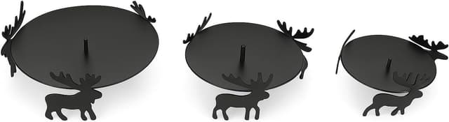 Thumbnail 2 de Reindeer Pillar Candle Holder Set 3-Piece