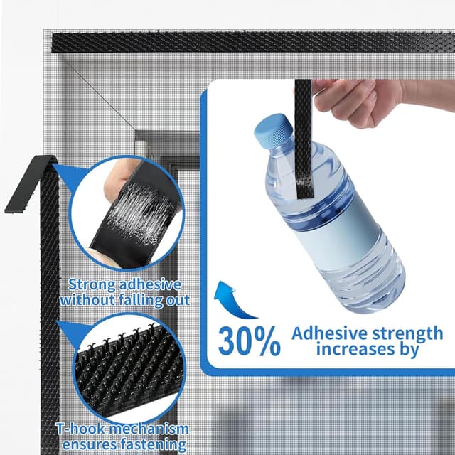 Detalle 2 de BKSAI DIY Window Net to Keep Bugs Out (Zip Opening, Cut to Size) 130x150CM