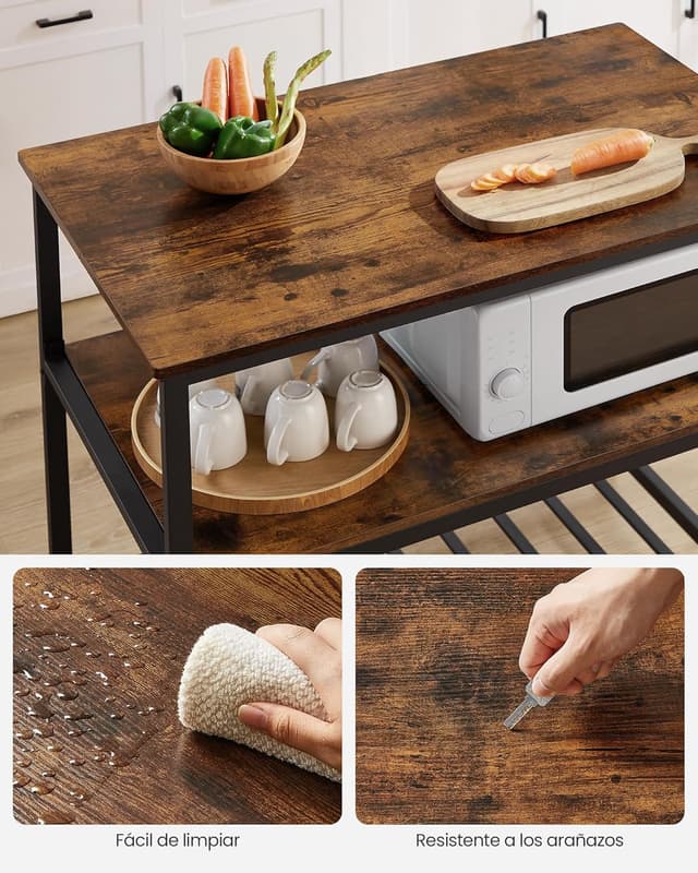 Thumbnail 4 de VASAGLE KKI005B01 Isla de cocina 60x100 cm