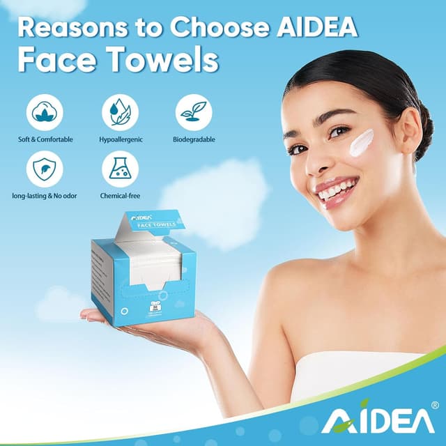 Detalle 1 de AIDEA Face Towels disposable 7.8 in