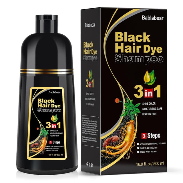 Imagen de Bablabear Black Hair Dye Shampoo 500ml 💇♀ en OfertitasTOP