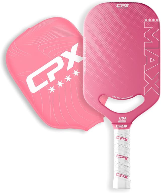 Detalle de CPX Pickleball CPX MAX Raw Carbon Fiber T700 Elongated Pickleball Paddle (Professional Grade)