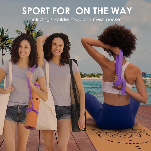 Thumbnail 6 de Haninj® tapis de yoga en liège naturel 100% écologique 183 x 61 cm avec sangle de transport