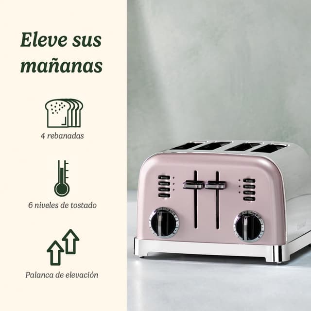 Detalle 2 de Cuisinart CPT180PIE Tostadora 4 Ranuras Anchas 🍞 ¡Perfecta para Pan!