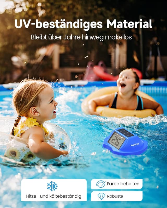 Thumbnail 6 de PoolPrime Poolthermometer mit Doppelbildschirm – schwimmend, digital, IPX7 (Darkblue)