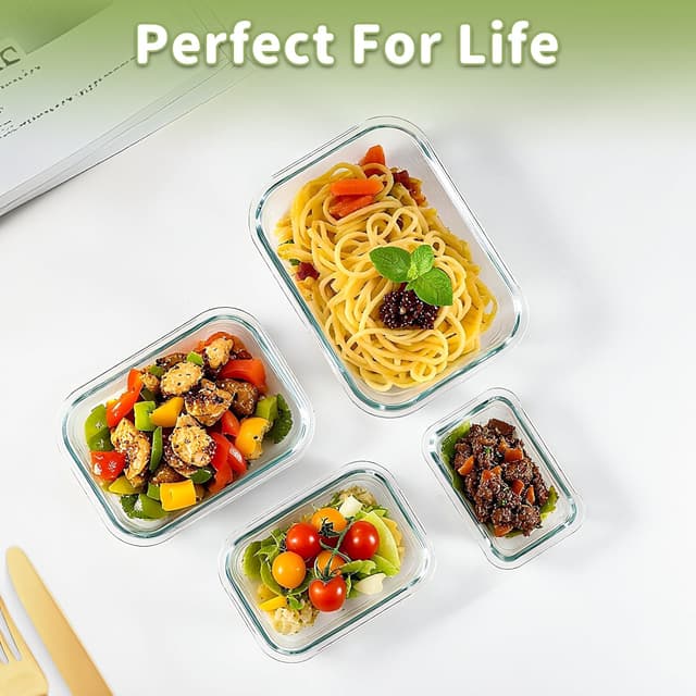 Thumbnail 5 de Borosilicate Glass Meal Prep Containers 8-pack 🍱