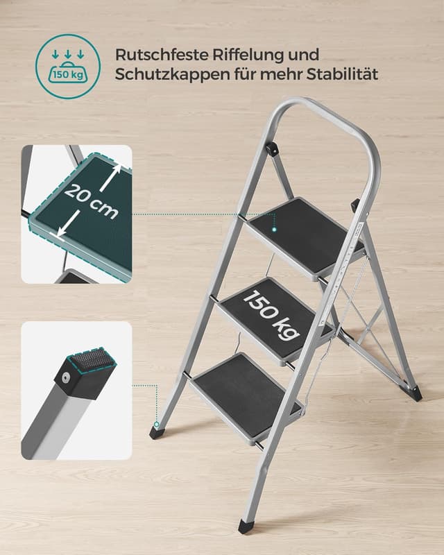 Thumbnail 4 de SONGMICS Trittleiter GSL003GY01 3 Stufen