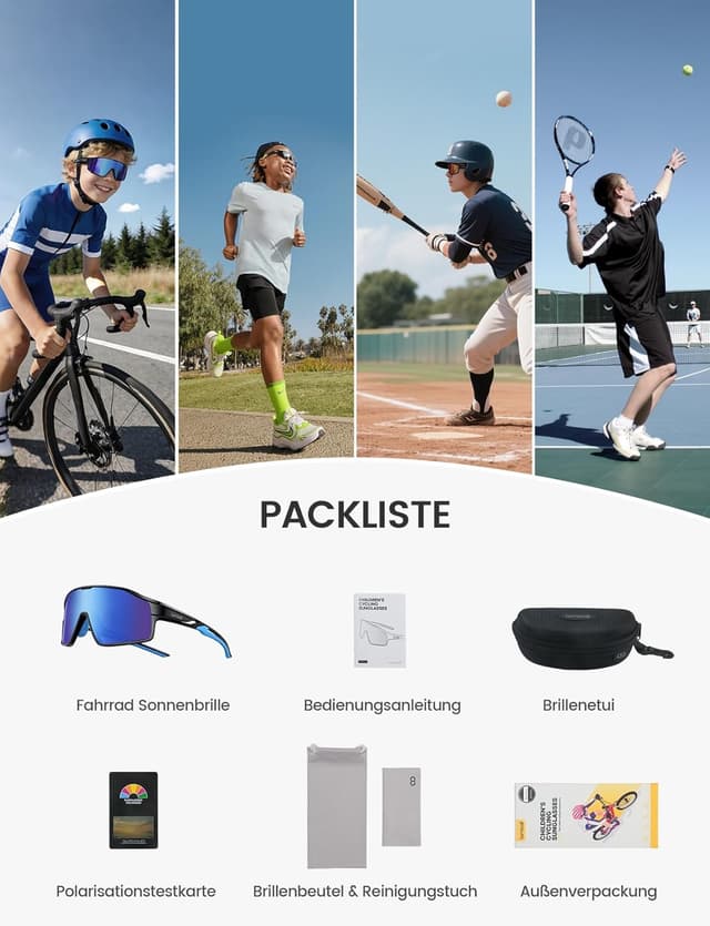 Thumbnail 6 de Lamicall Kinder-Fahrradbrille Sportbrille Sonnenbrille (22 g TR-90) mit UV400 und polarisierenden TAC-Linsen