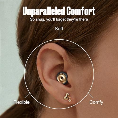 Detalle 2 de Aoiiena Pro-Comodidad Tapones para los oídos con filtro metálico y reducción de 46 dB (XS–L)