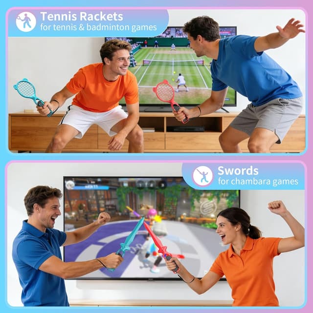 Detalle de STARTRC GAMES Switch 2 Sports Accessories Bundle (2025) – 18-in-1 Family Party Pack