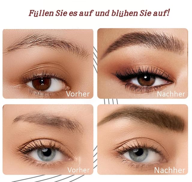 Detalle de 2er-Set magischer Microblading-Augenbrauenstift mit 4 Mikrogabelspitzen – schwarzbraun