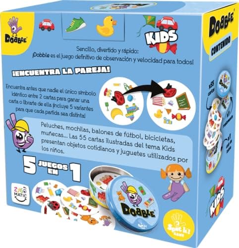 Detalle 2 de Asmodee Dobble Kids: juego de cartas infantil de acción y reflejos (a partir de 3 años)
