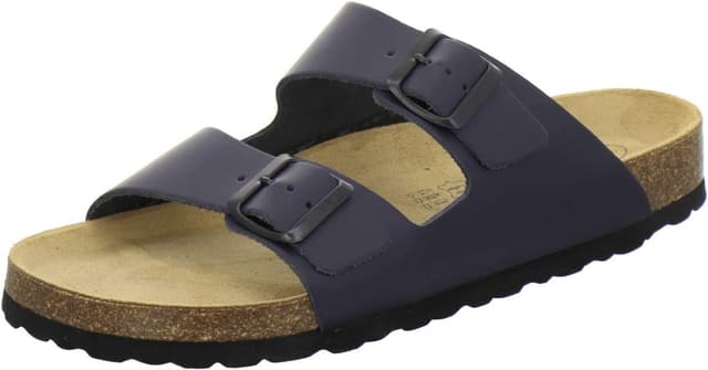 Detalle de AFS-Schuhe Herren-Pantoletten aus Leder mit verstellbarer Schnalle – Komfort für Alltag & Arbeit, Größen 36–50 (Made in Germany)